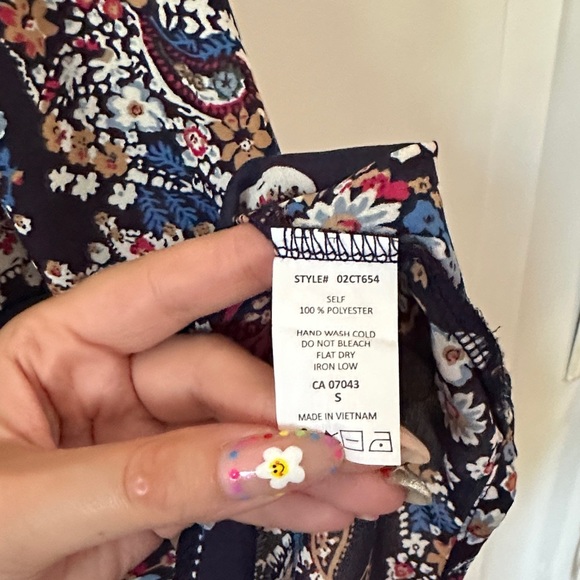 SIENNA SKY | Boho Multicolor Paisley Floral Women's Short Sleeve Blouse - Picture 10 of 14